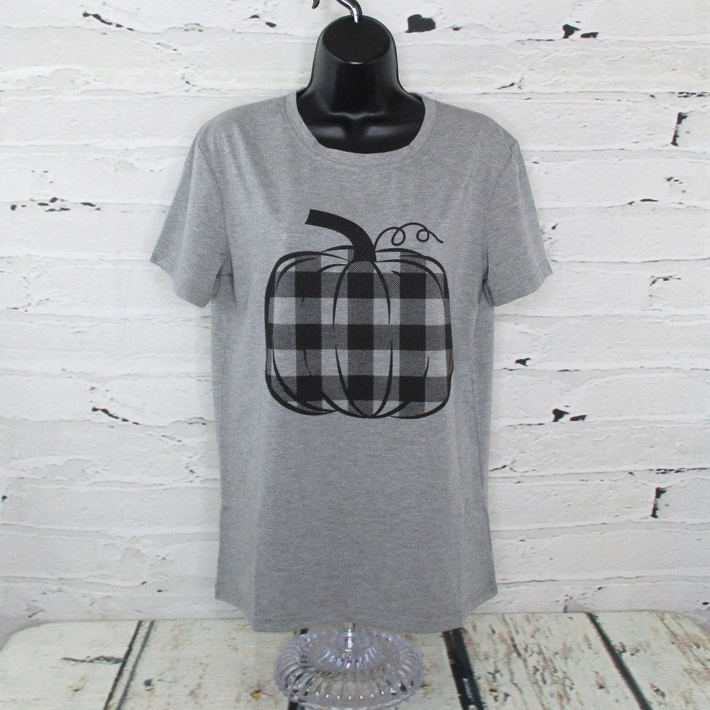 Egelexy Buffalo Plaid Pumpkin T-Shirt